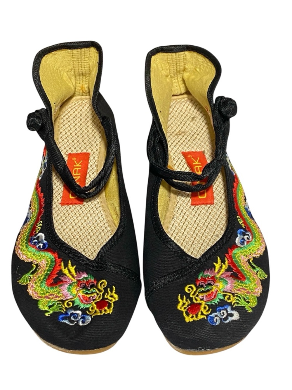 CINAK Black Year of the Dragon Embroidered Flats 42